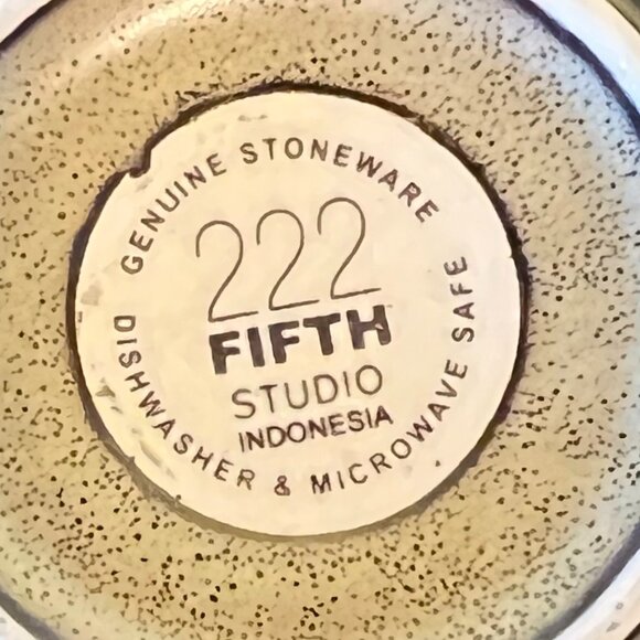 222 FIFTH Studio Khaki Stoneware Mug ~ Sedimentary Rock Stratum Pattern - Picture 8 of 10